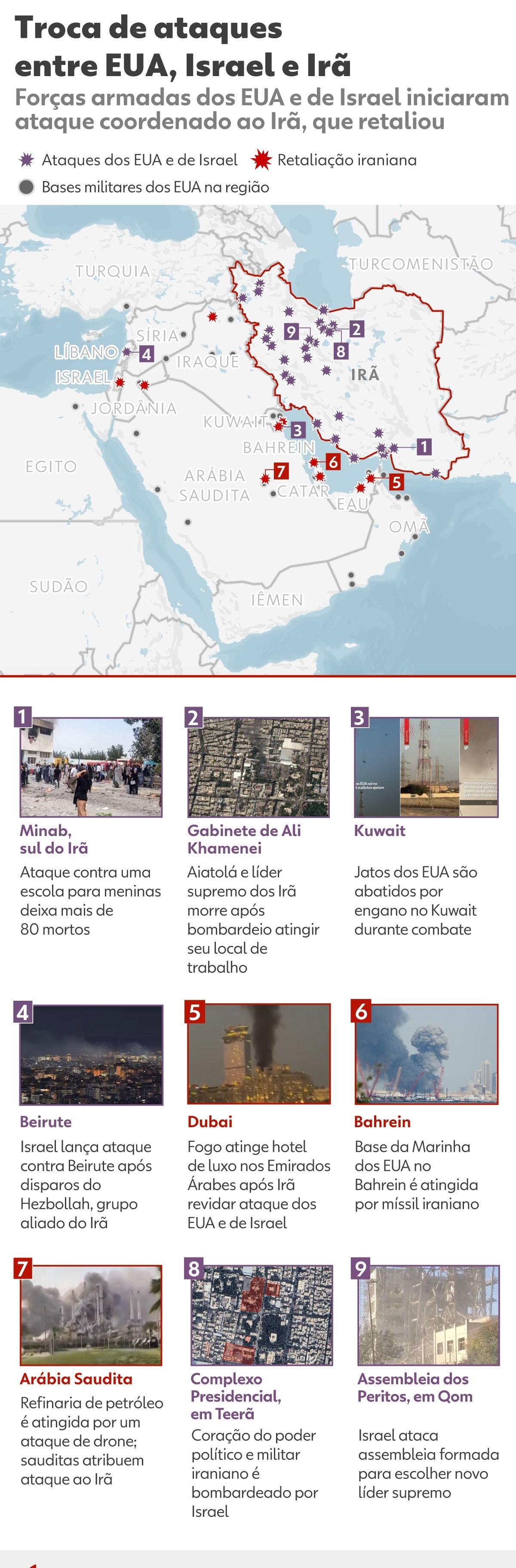 INFOGRÁFICOS: novos ataques ao Irã atingem coração do poder | G1