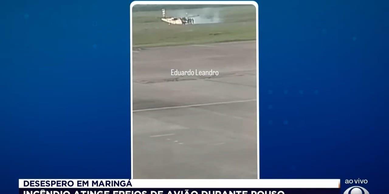 Incêndio atinge freios de avião de pequeno porte em Maringá
