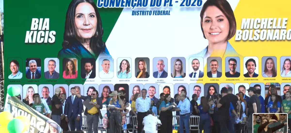Com ausência de Michelle Bolsonaro, PL oficializa candidaturas de ex-primeira-dama e Bia Kicis ao Senado pelo DF