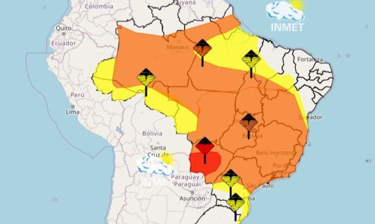 Inmet emite alerta de "grande perigo" de tempestades para 44 cidades