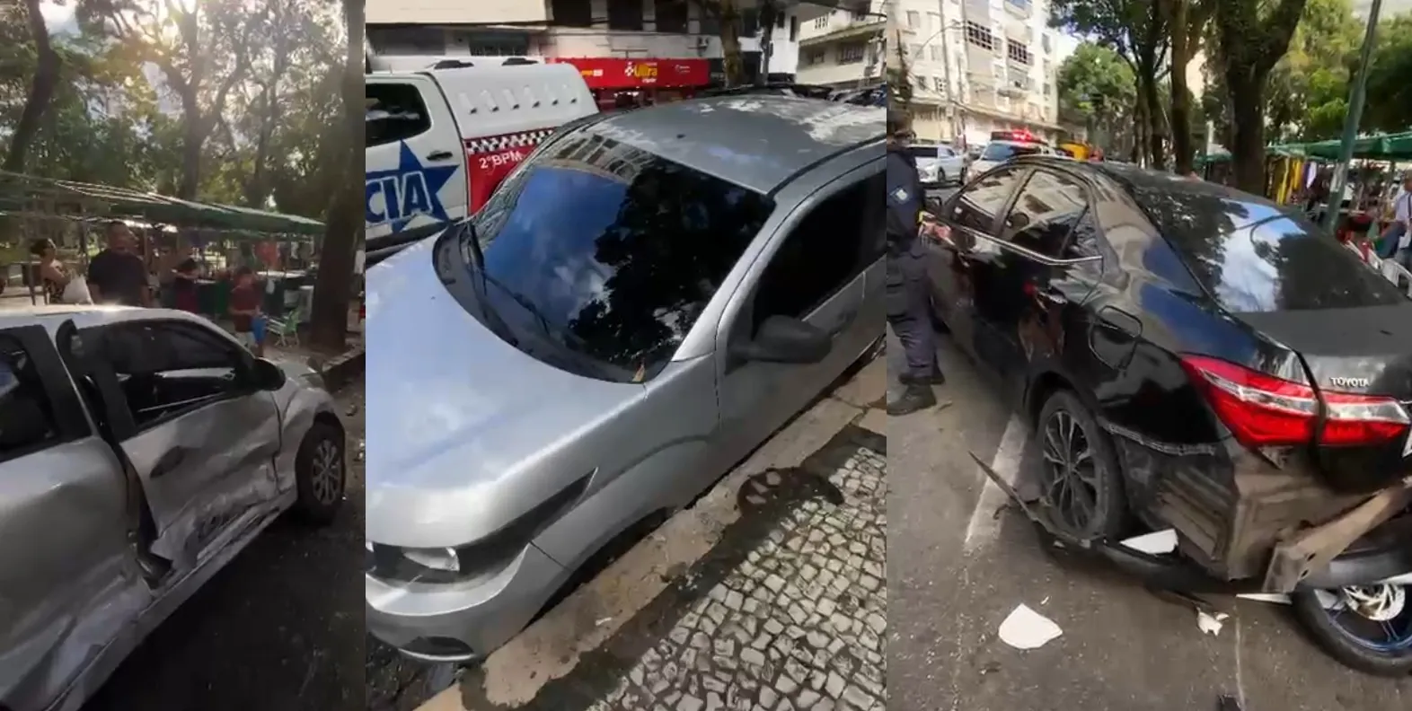 Motorista atinge 5 veículos estacionados em Belém