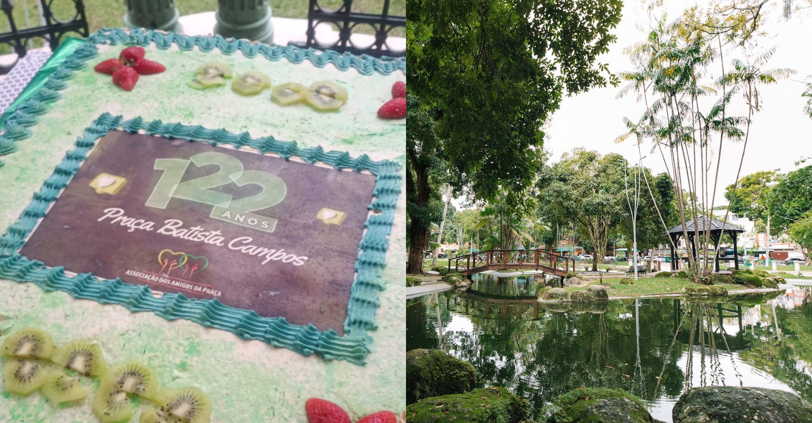 Praça Batista Campos celebra 122 anos com bolo e parabéns em Belém | G1