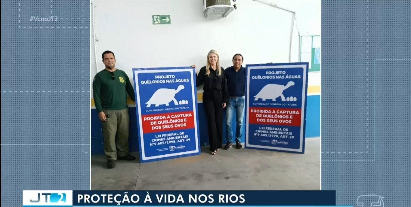 Novas Placas reforçam proteção a quelônios na região do Tapará, em Santarém | G1