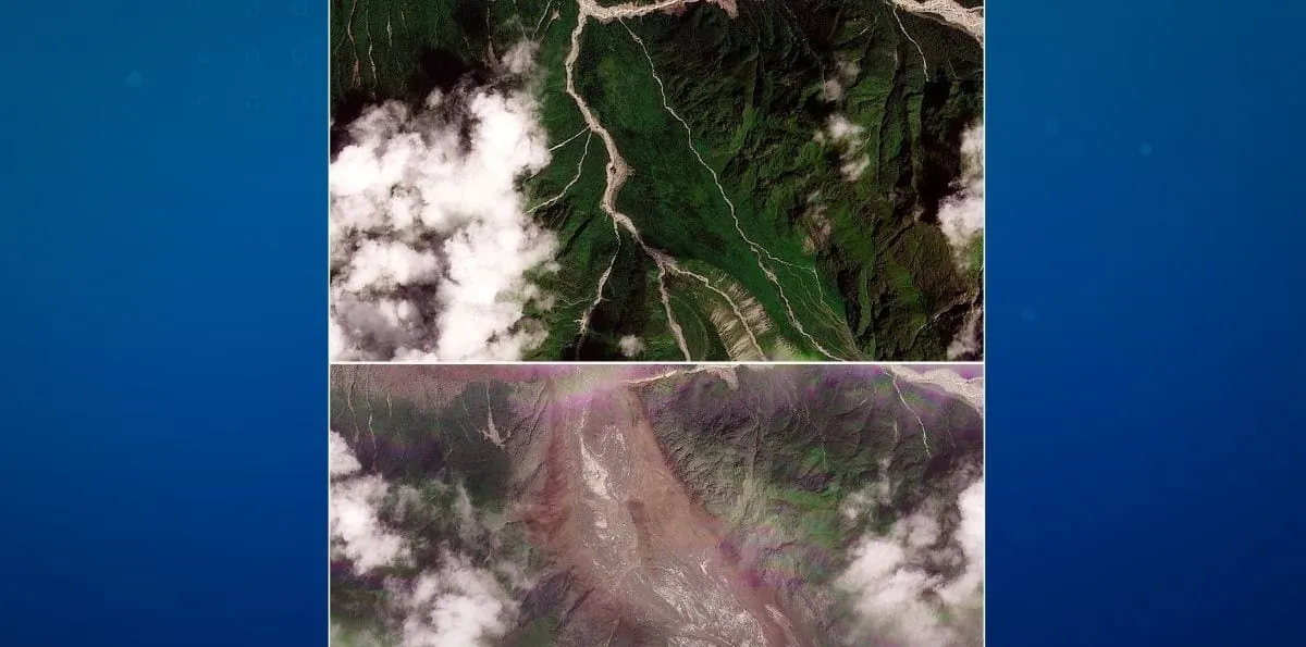 Imagens de satélite mostram antes e depois das inundações no Nepal; veja