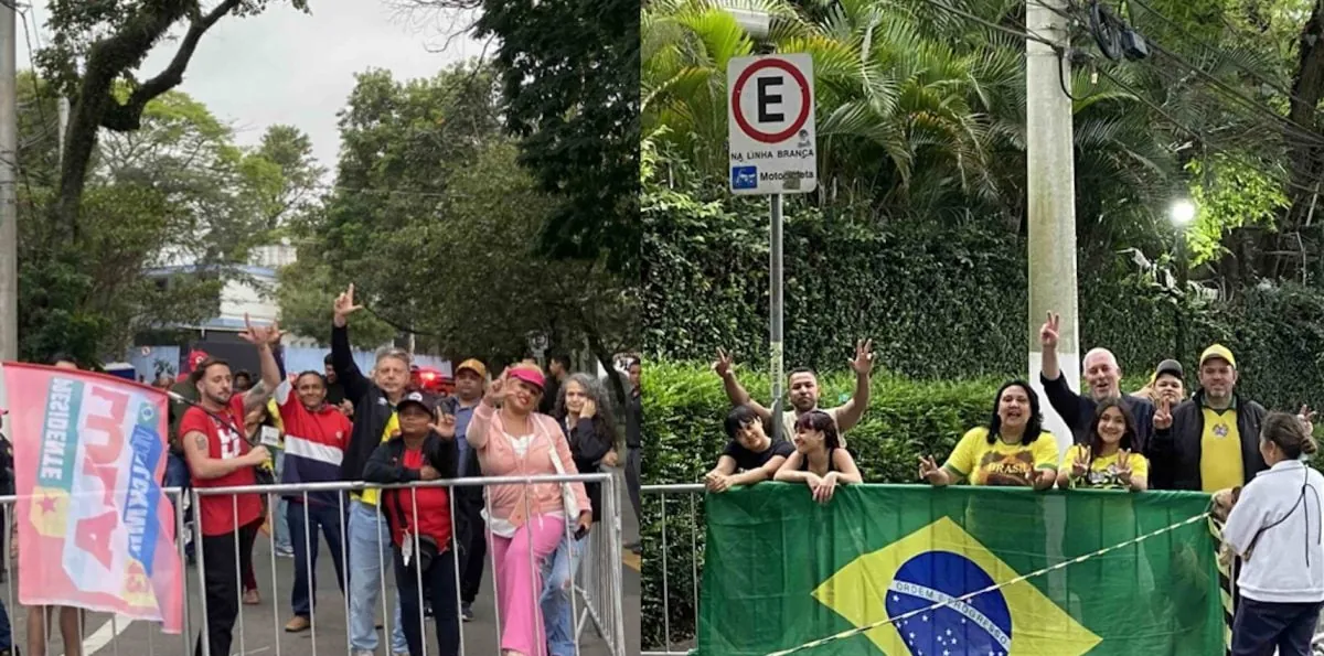 “Band” instala grades para separar apoiadores de Lula e Flávio