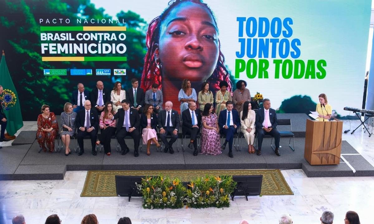 Chefes dos Três Poderes lançam pacto para combate ao feminicídio