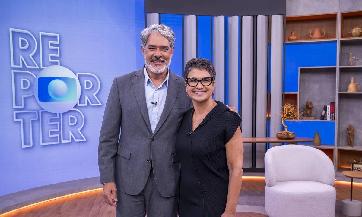 Após deixar JN, William Bonner faz 1ª gravação do Globo Repórter com Sandra Annenberg; veja foto