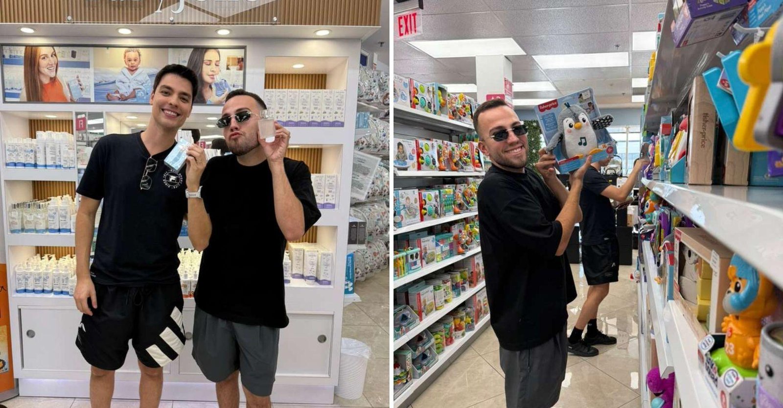 Lucas Rangel e Lucas Bley fazem nova etapa do enxoval da filha durante viagem a Orlando