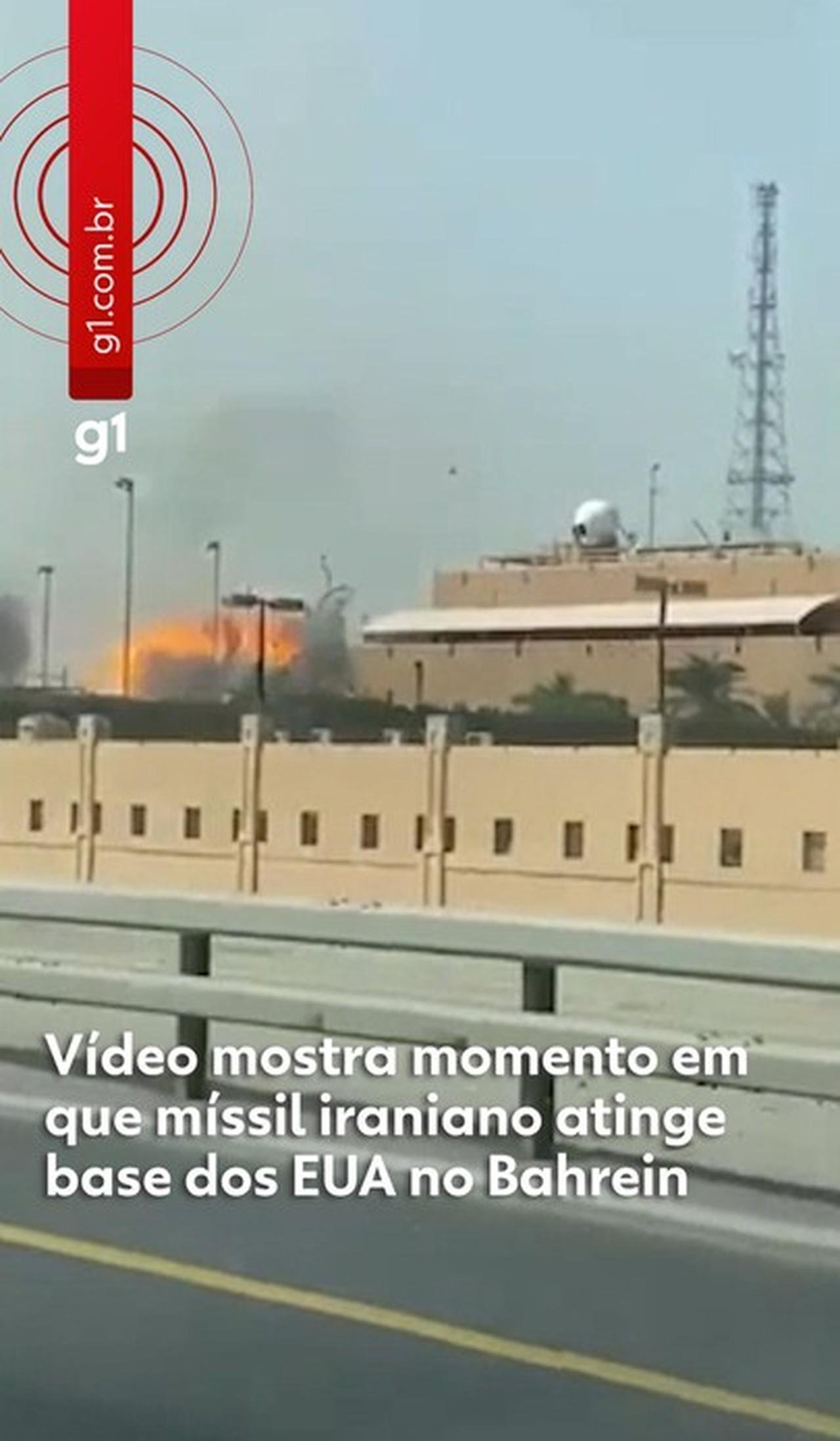 VÍDEO: míssil iraniano atinge base dos EUA no Bahrein | G1