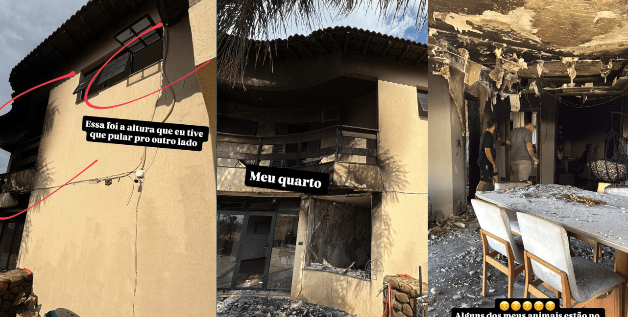 Influenciador e esposa pulam do 2º andar de casa para escapar de incêndio