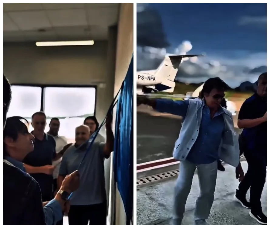 Roberto Carlos inaugura terminal de aeroporto com nome de seu pai na sua cidade natal, no dia de seu aniversário