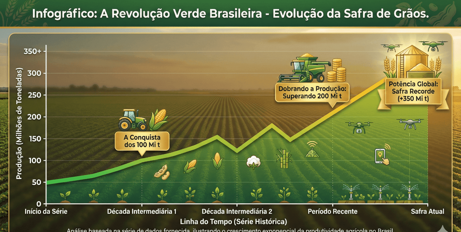 Safra brasileira cresce 86% em uma década e bate recordes de produção