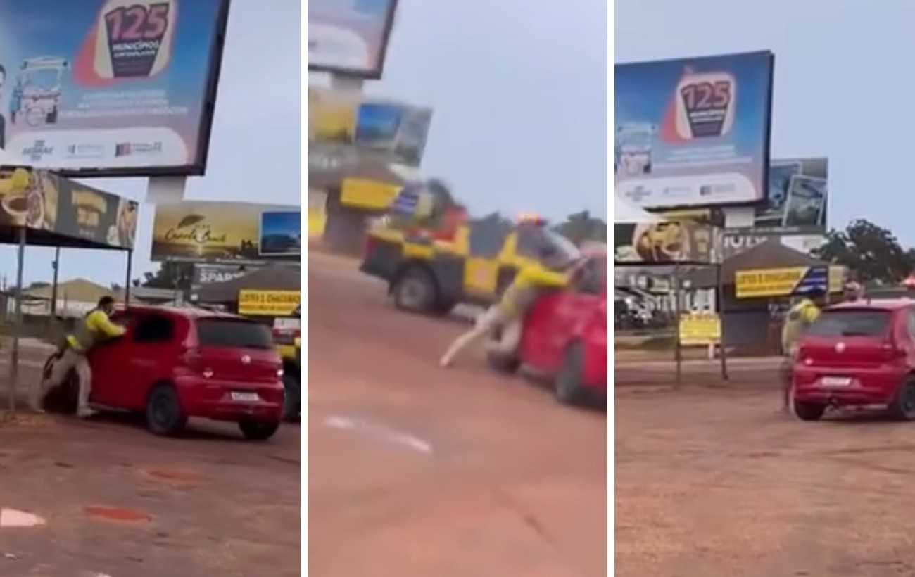 Motorista arrasta agente de trânsito com carro durante abordagem | G1