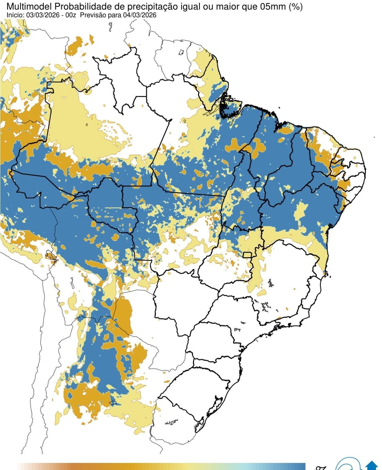 Alertas de chuva são emitidos para quase todas regiões, com destaque para Nordeste e Centro-Oeste; veja previsão