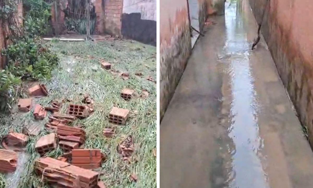 Temporal no interior de SP causa alagamentos e queda de muro | G1