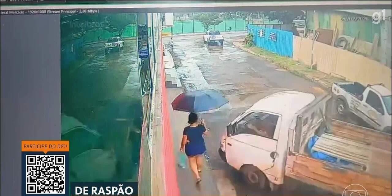 VÍDEO: mulher escapa de caminhão desgovernado no DF | G1