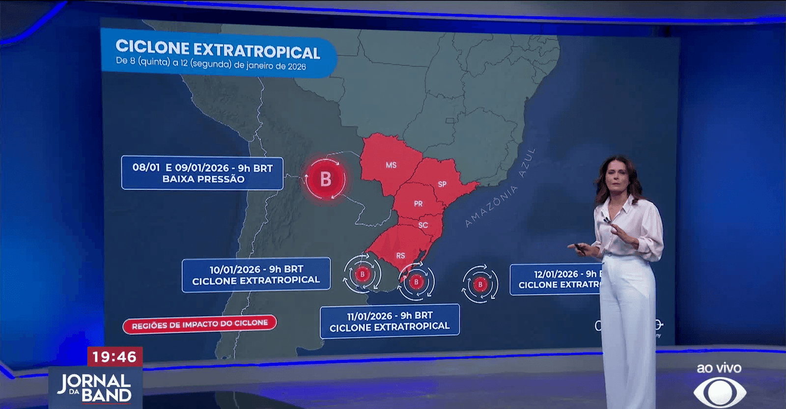 Primeiro ciclone extratropical do ano deixa o Sul do Brasil em alerta