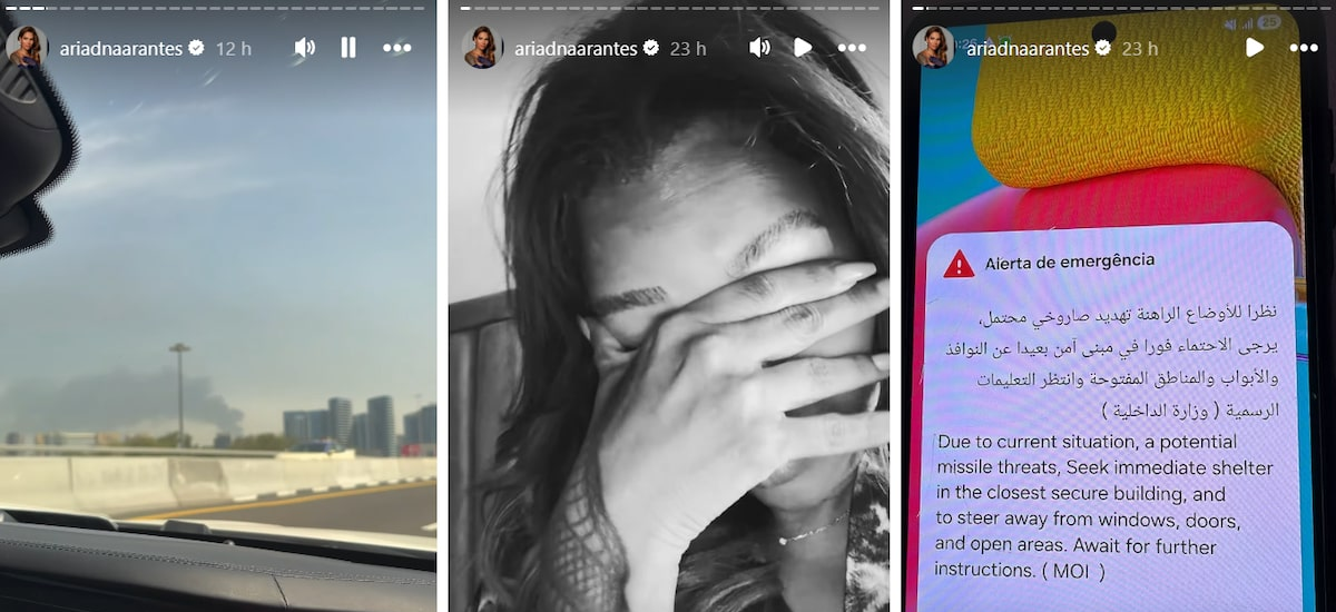 Ex-BBB Ariadna relata momentos de tensão em Dubai: ‘Explosão muito próxima’; leia relato