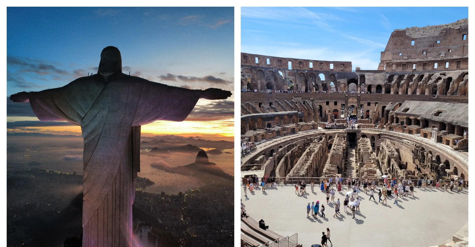 Evento vai conectar Cristo Redentor e o Coliseu de Roma