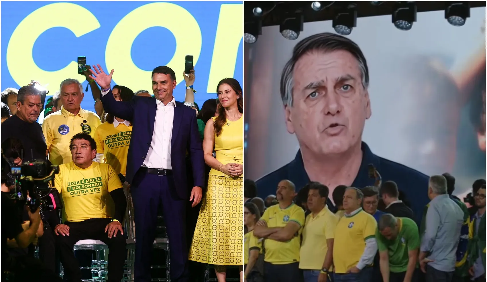 Nunes Marques será relator de ação do PT contra Flávio e PL por vídeo de Bolsonaro feito com IA exibido na convenção