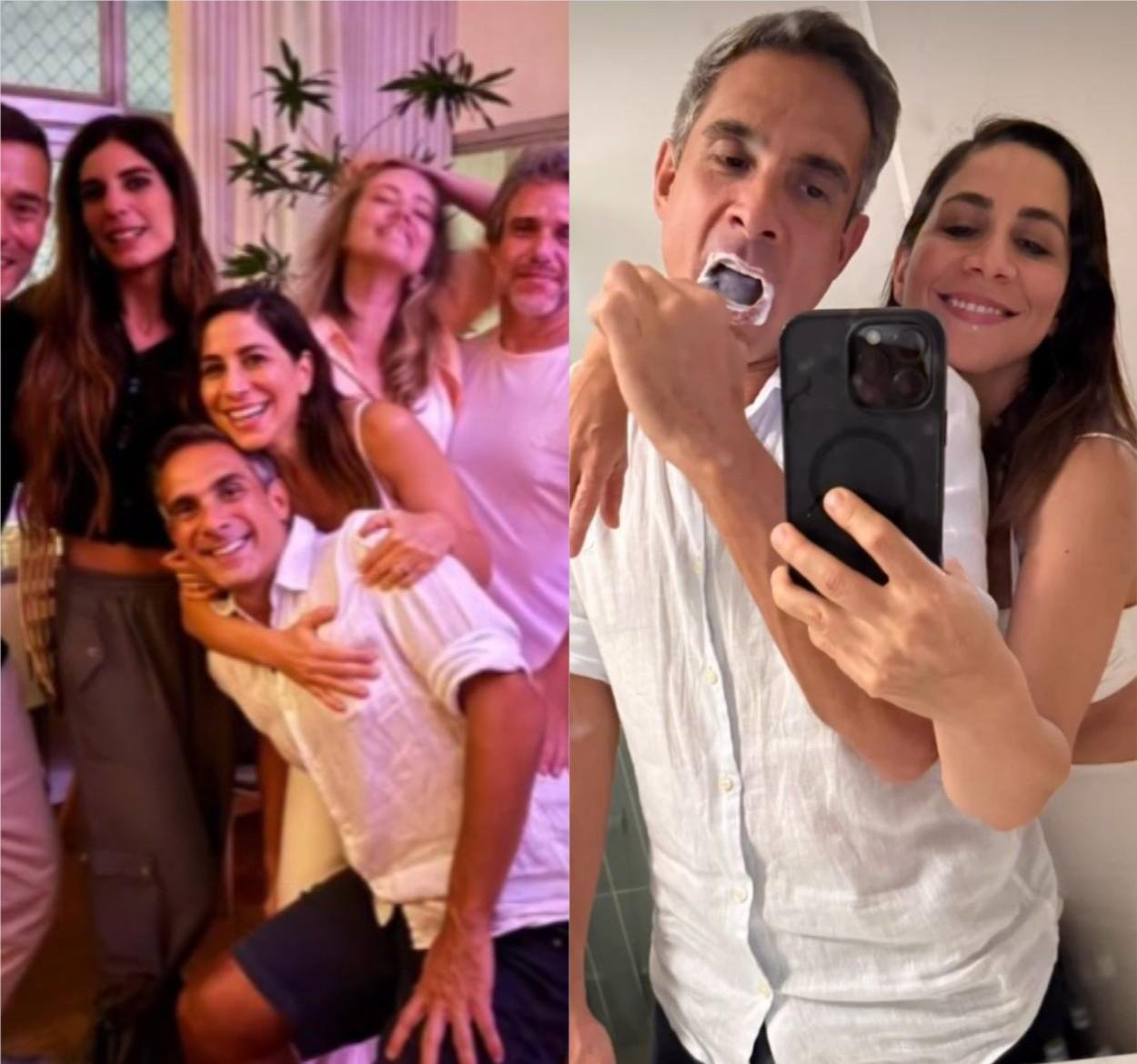 Julia Duailibi reúne colegas da GloboNews em festa de aniversário e ganha declaração do namorado, o narrador Gustavo Villani