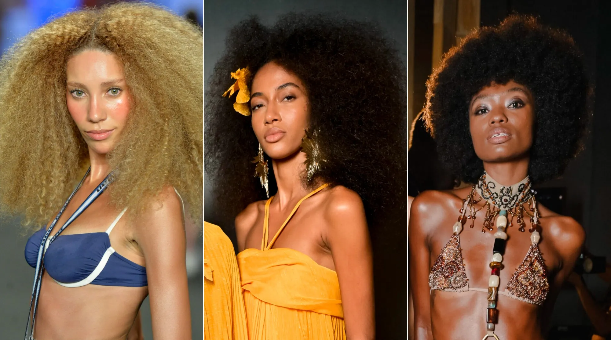 Cabelo volumoso, texturizado e com pouca definição é o destaque das passarelas no Rio Fashion Week