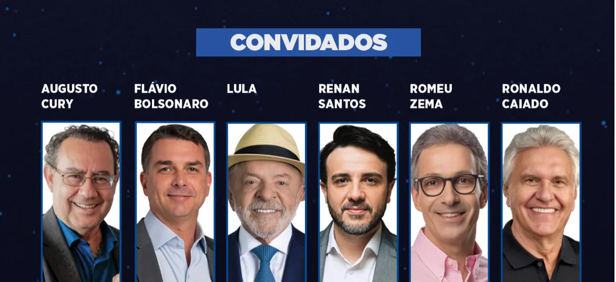 Sem Lula e Flávio, 1º debate presidencial tem 'nanicos' com protagonismo; acompanhe ao vivo