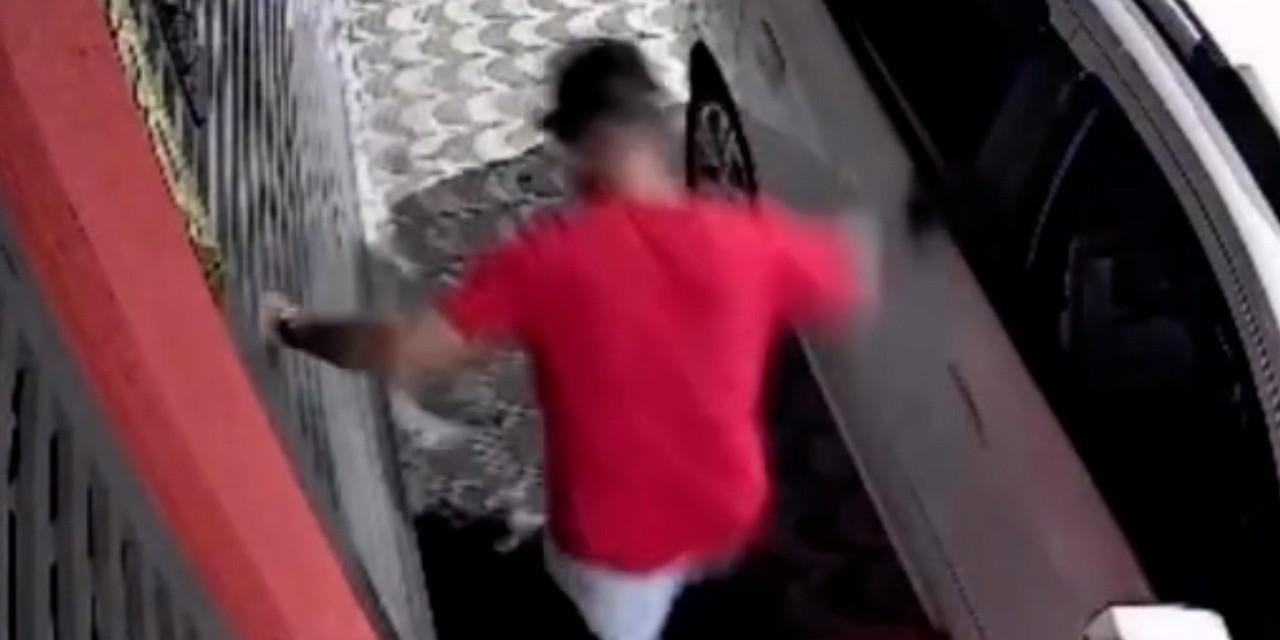 Câmeras gravam momento em que Priscila Alves Versão é agredida por companheiro; veja o vídeo