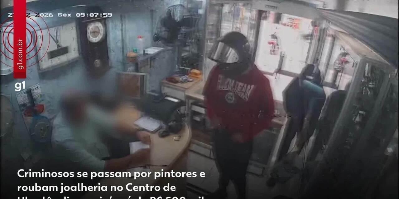 Roubo a joalheria em Uberlândia: falsos pintores levam R$ 500 mil | G1