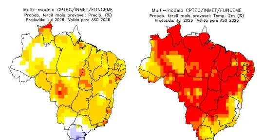 El Niño mais agressivo: Relatório do Inmet indica que Brasil terá alto risco de enchentes, secas e ondas de calor