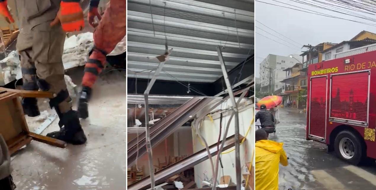 Restaurante em Cabo Frio desaba no centro e bombeiros resgatam vítimas | G1