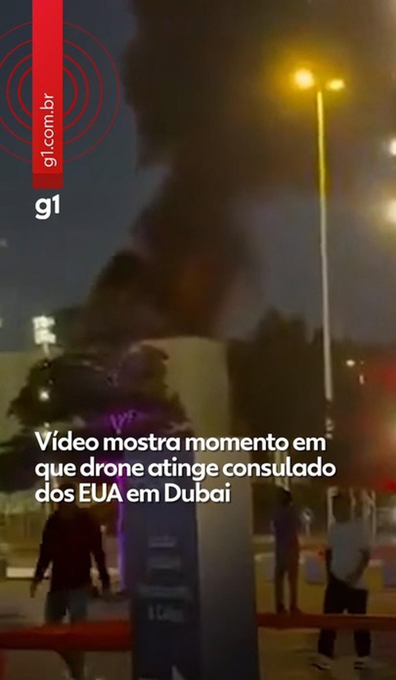 VÍDEO mostra ataque de drone a consulado dos EUA em Dubai | G1