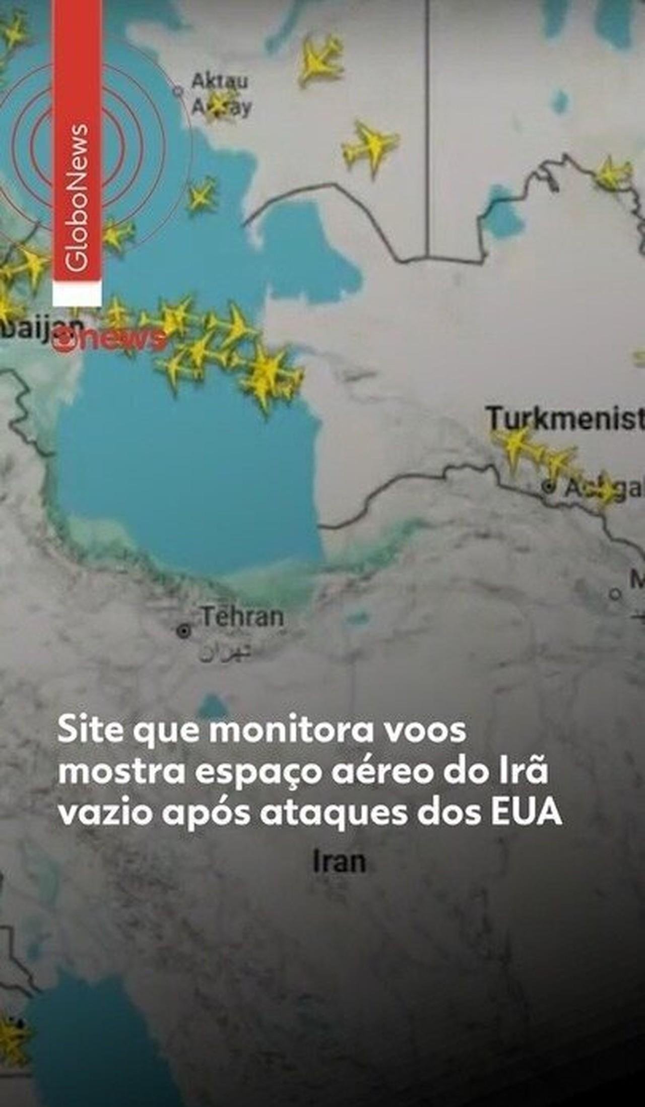 Espaço aéreo do Irã fica vazio após ataques dos EUA e Israel | G1