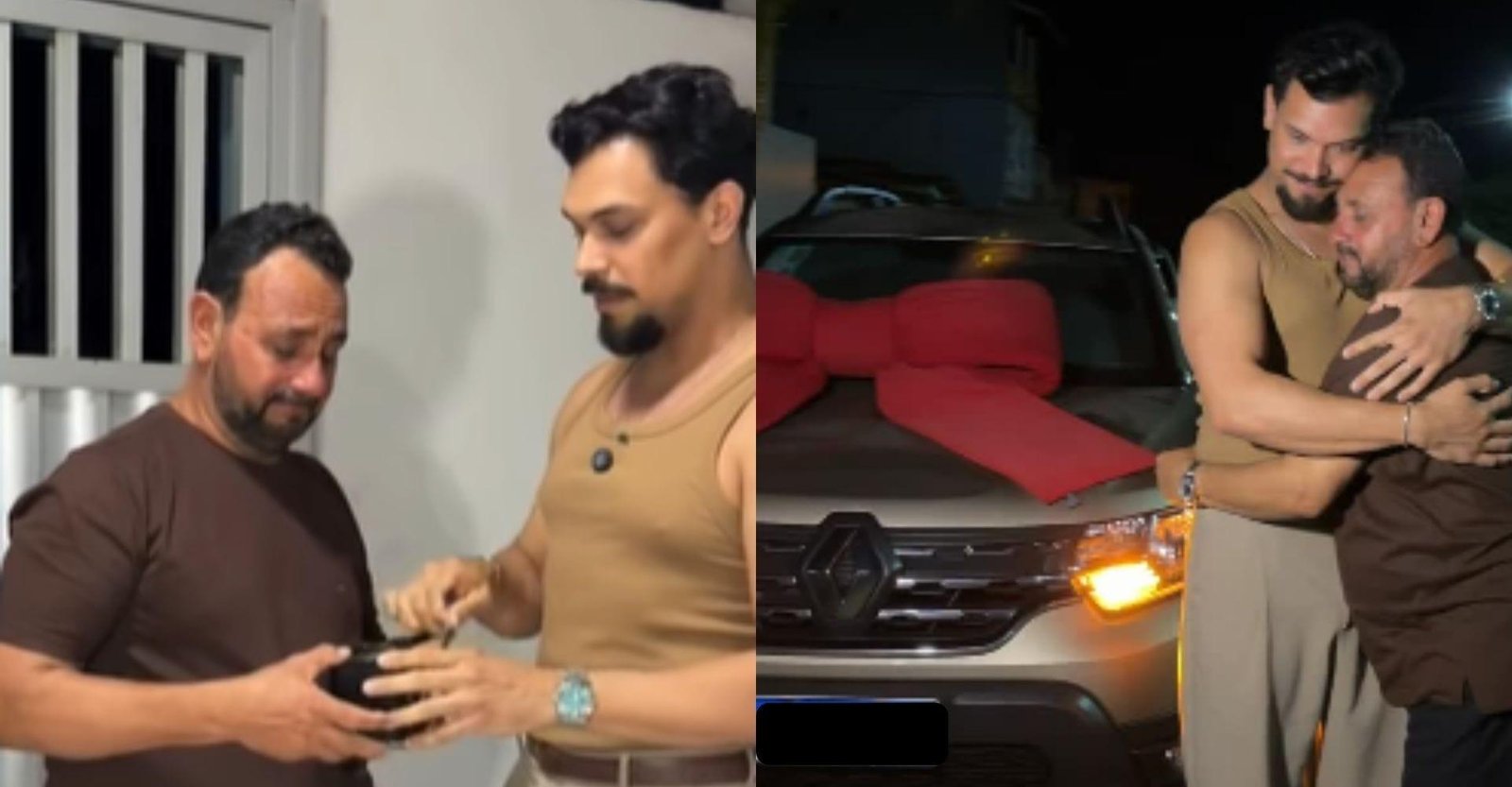 Ex-BBB Vinícius Nascimento presenteia pai com carro no Natal