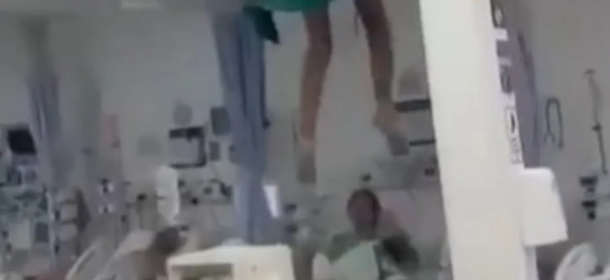 Vídeo: Paciente tenta fugir de hospital no Rio por tubulação e despenca do teto