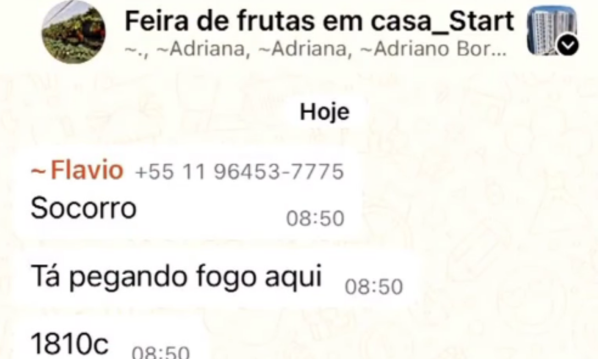 Homem pediu socorro pelo WhatsApp antes de morrer em incêndio