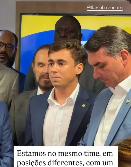 Após bate-boca com Eduardo Bolsonaro, Nikolas Ferreira se encontra com Flávio e fala em união: 'Mesmo time'