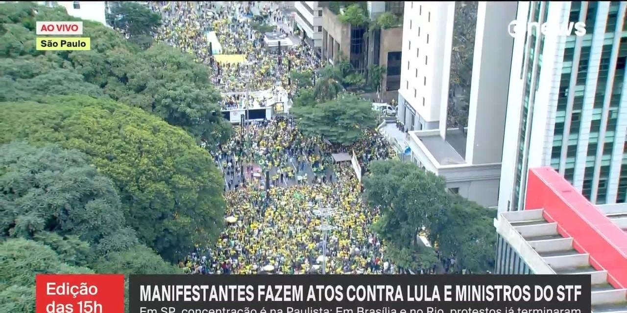 Manifestantes fazem ato contra Lula e ministros do STF na Paulista | G1