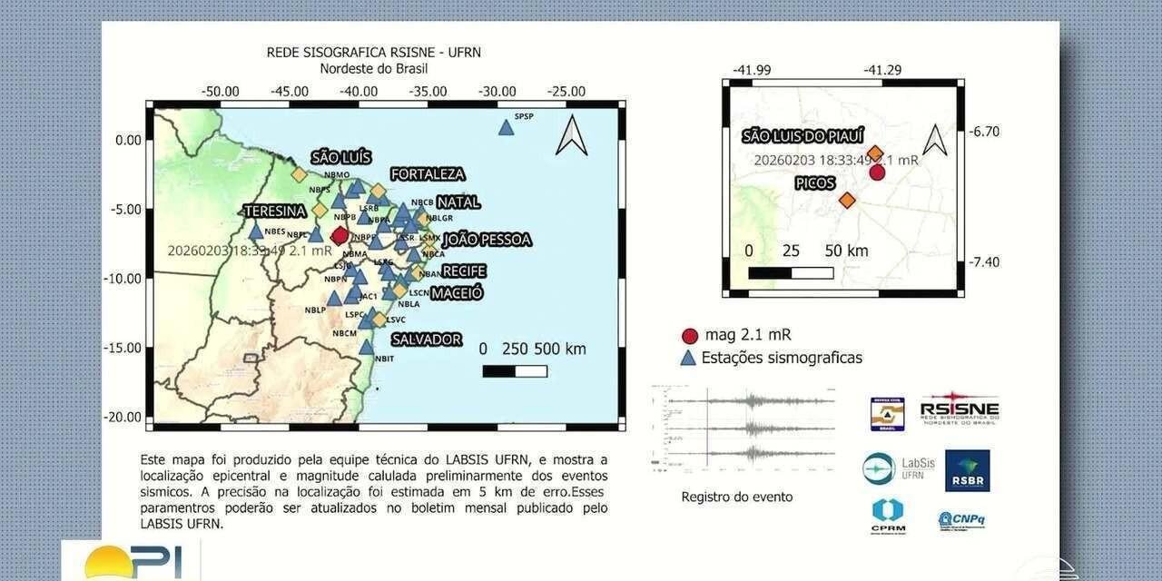 Tremor de magnitude 2,1 é registrado em cidade do PI; 2º caso em 48 h | G1