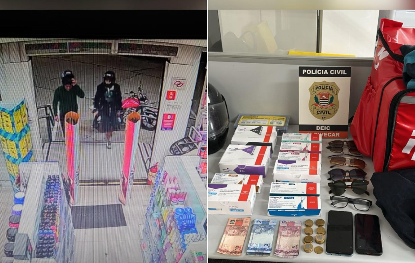 Dupla do Mounjaro rouba canetas emagrecedoras de farmácia e vai presa