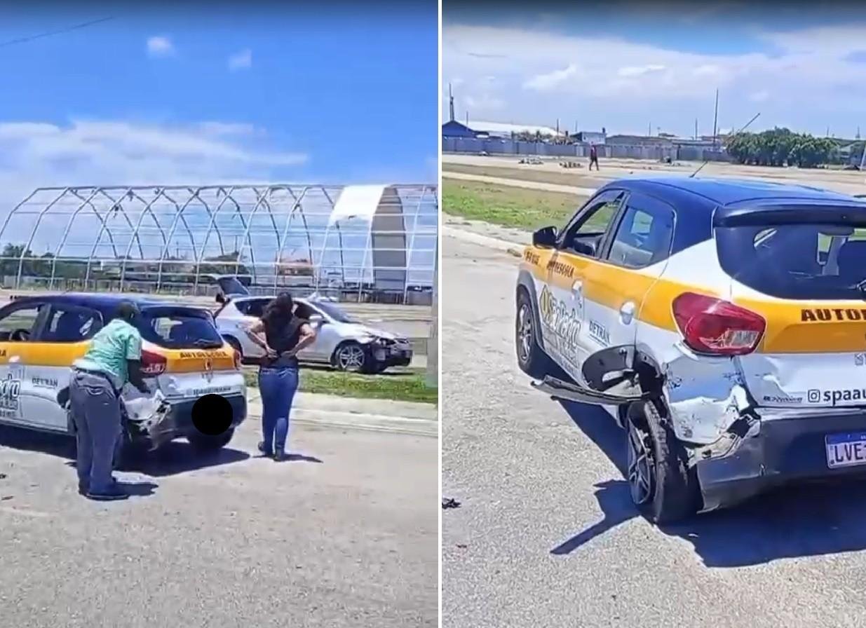 Carro de autoescola é atingido por veículo com dois não habilitados RJ | G1