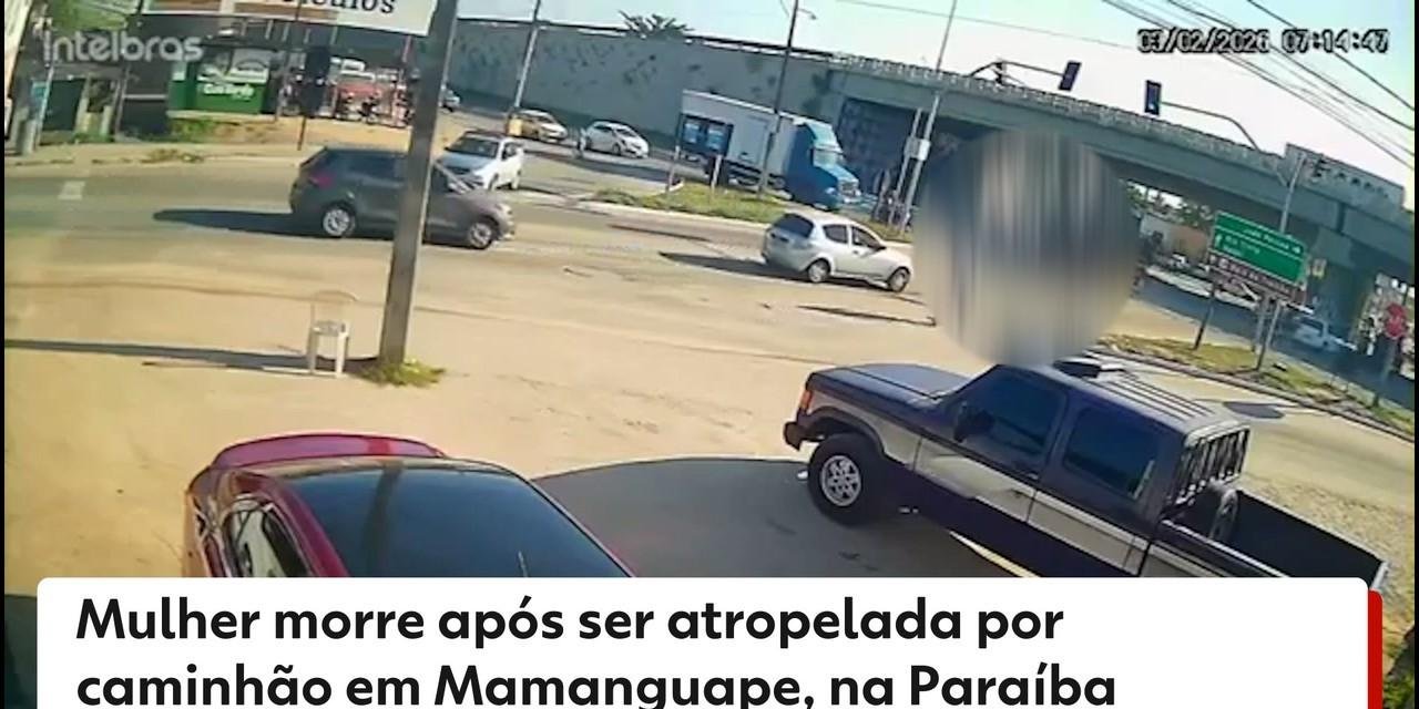 Mulher morre após ser atropelada por caminhão em Mamanguape, na Paraíba; VÍDEO | G1