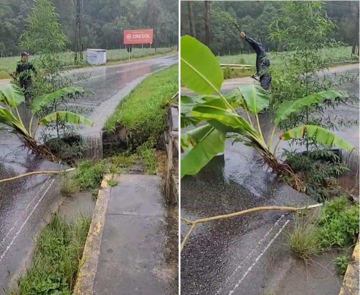 Desmoronamento atinge RJ-130 em Teresópolis; trecho está em meia pista | G1