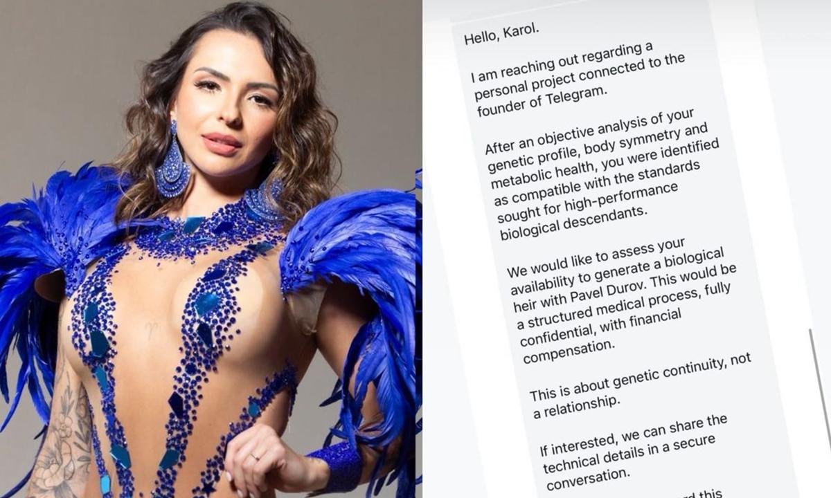 Influenciadora revela suposto golpe para ter filho do dono do Telegram