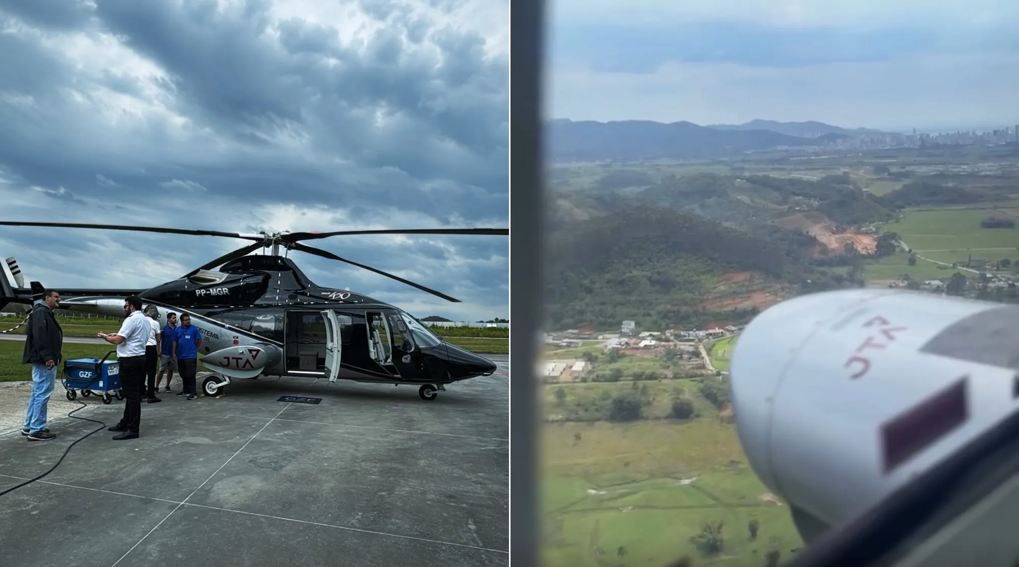 'Acho que nasci pra isso': veja as imagens feitas por passageiro antes de helicóptero com cantor Rick desaparecer em SC