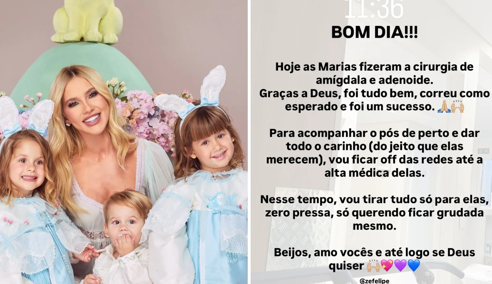 Virginia anuncia pausa nas redes após cirurgias das filhas e explica decisão