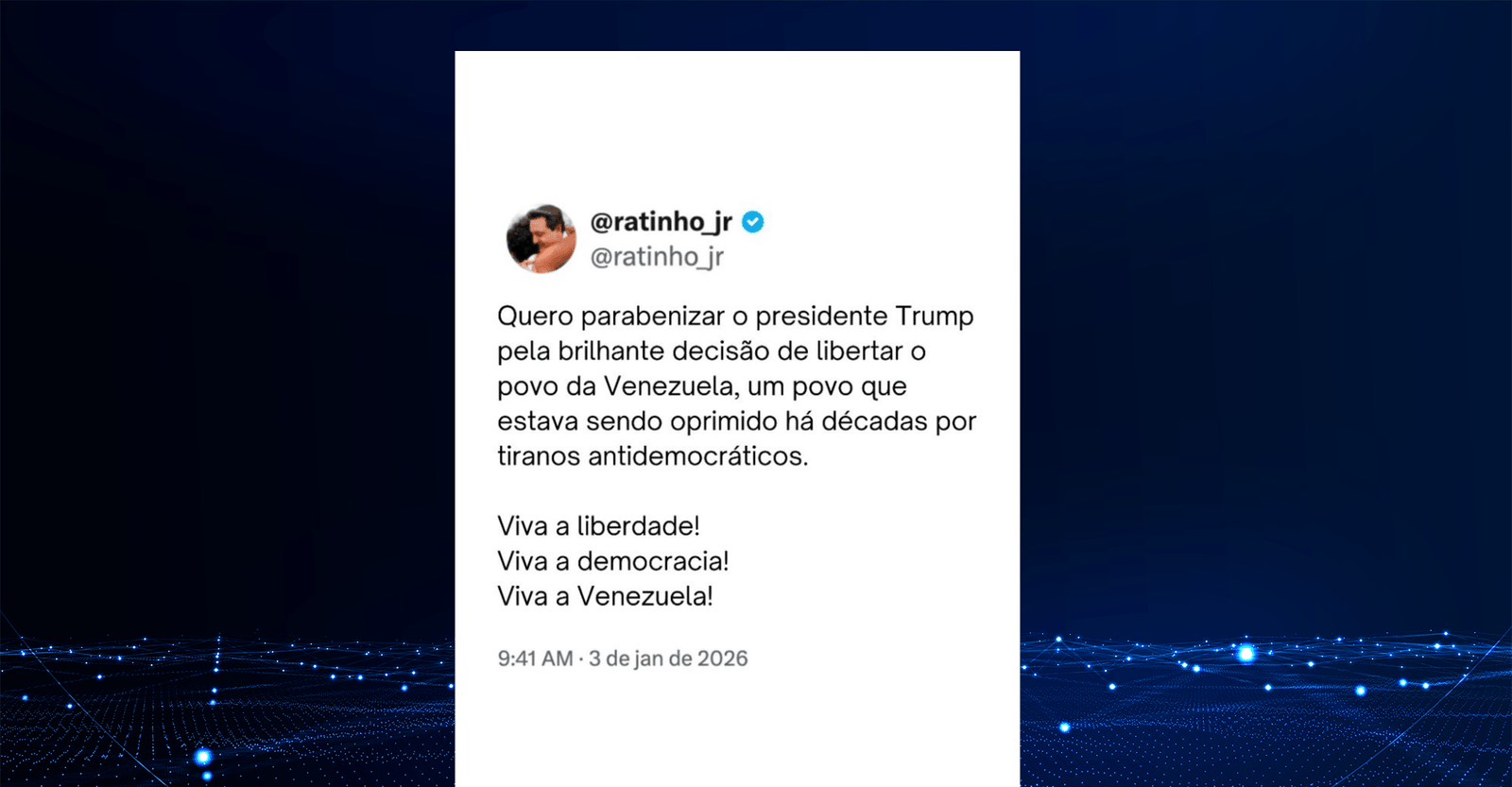 Ratinho Junior comenta ação militar dos EUA contra o governo Maduro