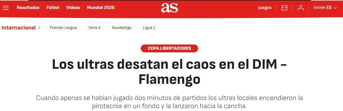 'Caos': imprensa estrangeira repercute confusão em jogo do Flamengo pela Libertadores